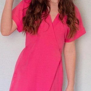 Favlux Fashion Hot Pink Wrap Around Shorts Romper Size Small